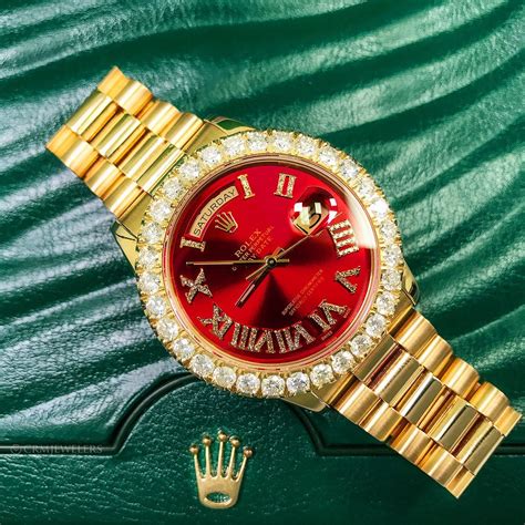 diamond rolex red face|rolex with diamond bezel.